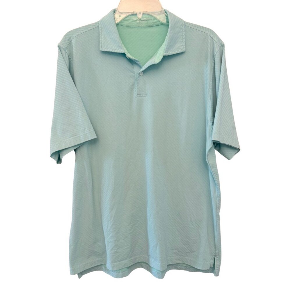 Men Fairways & Greene Striped Golf Polo - SIze Large